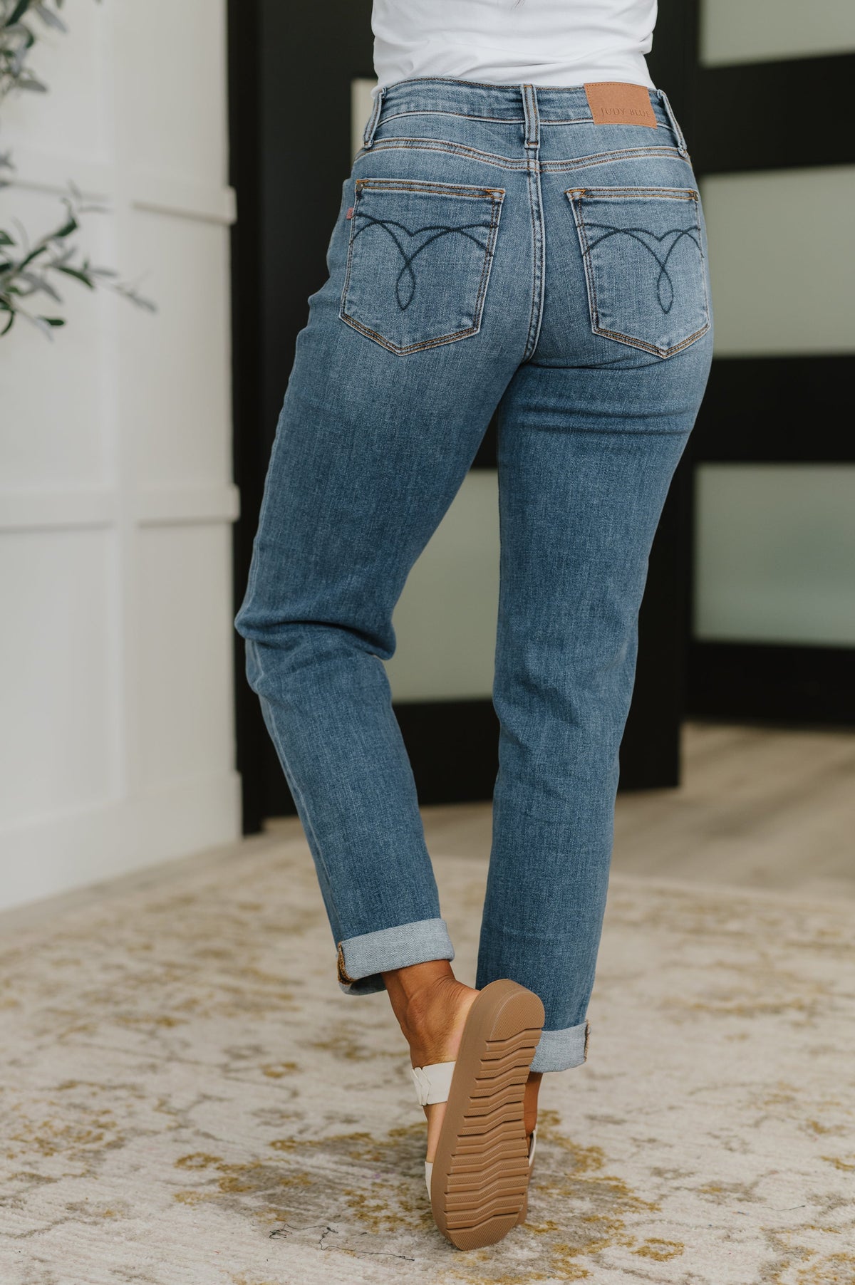 Judy Blue Mid Rise Boyfriend Classic Cuffed-Womens-Villari Chic, women's online fashion boutique in Severna, Maryland