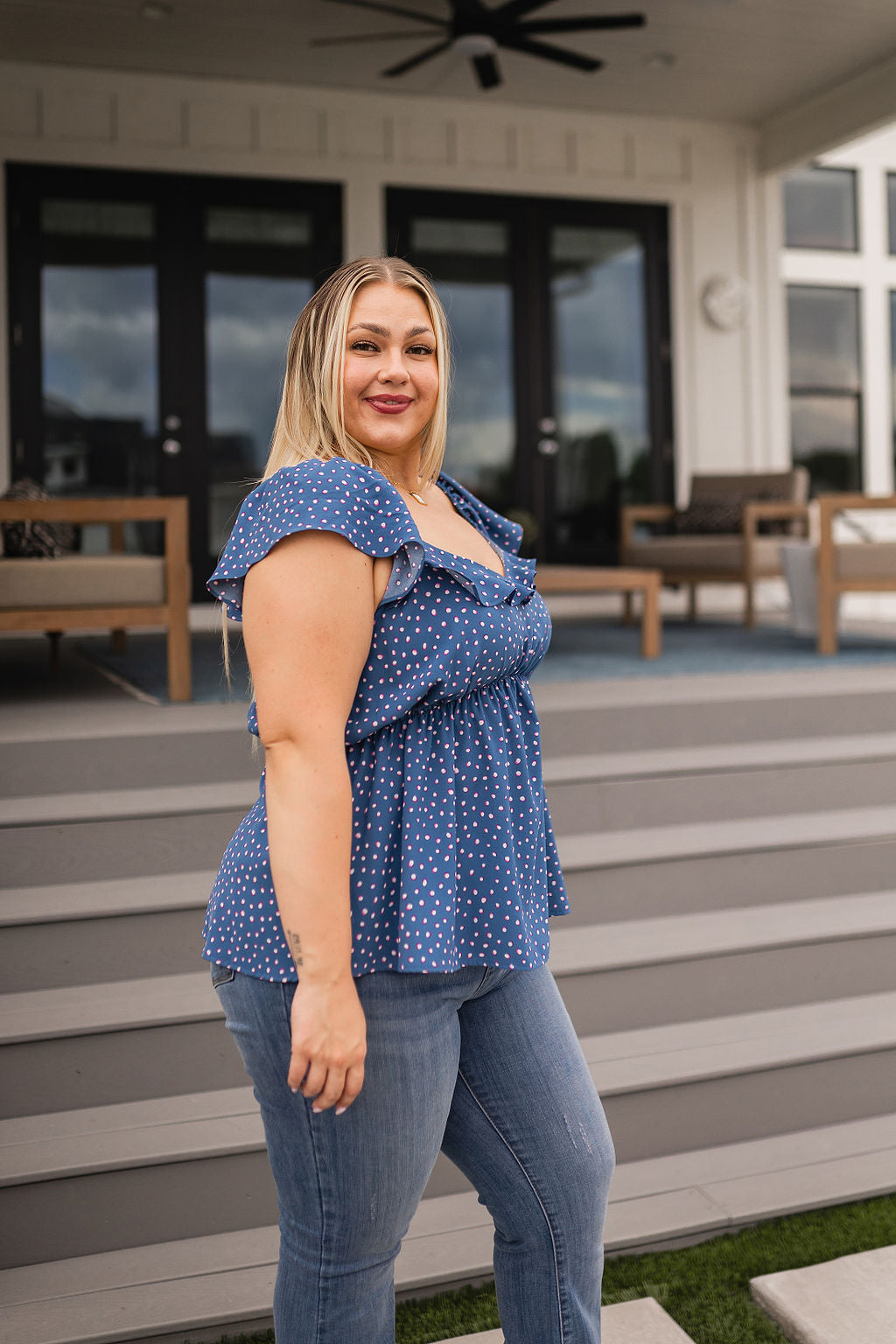 Connect the Dots Peplum Blouse-Tops-Villari Chic, women's online fashion boutique in Severna, Maryland