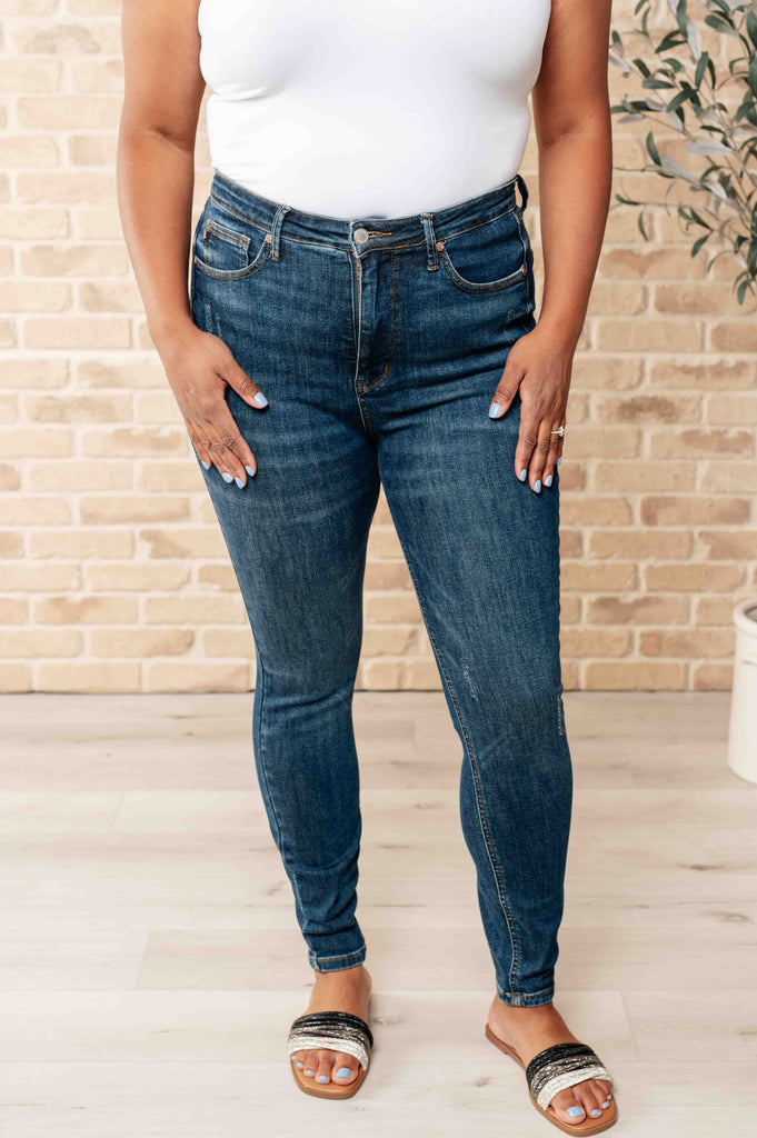 Judy Blue High Rise Control Top Skinny Jeans-Denim-Villari Chic, women's online fashion boutique in Severna, Maryland