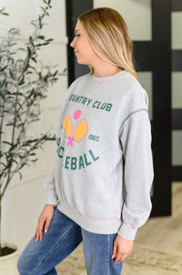 Country Club Pickle Ball Graphic Sweatshirt-Womens-Villari Chic, women's online fashion boutique in Severna, Maryland