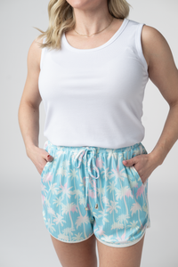 Nova Summer Shorts - Aqua Palm-shorts-Villari Chic, women's online fashion boutique in Severna, Maryland