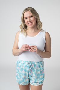 Nova Summer Shorts - Aqua Palm-shorts-Villari Chic, women's online fashion boutique in Severna, Maryland