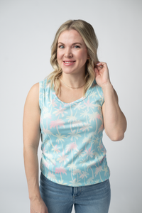 Ava Tank - Aqua Palm-tank-Villari Chic, women's online fashion boutique in Severna, Maryland