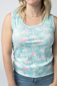 Ava Tank - Aqua Palm-tank-Villari Chic, women's online fashion boutique in Severna, Maryland