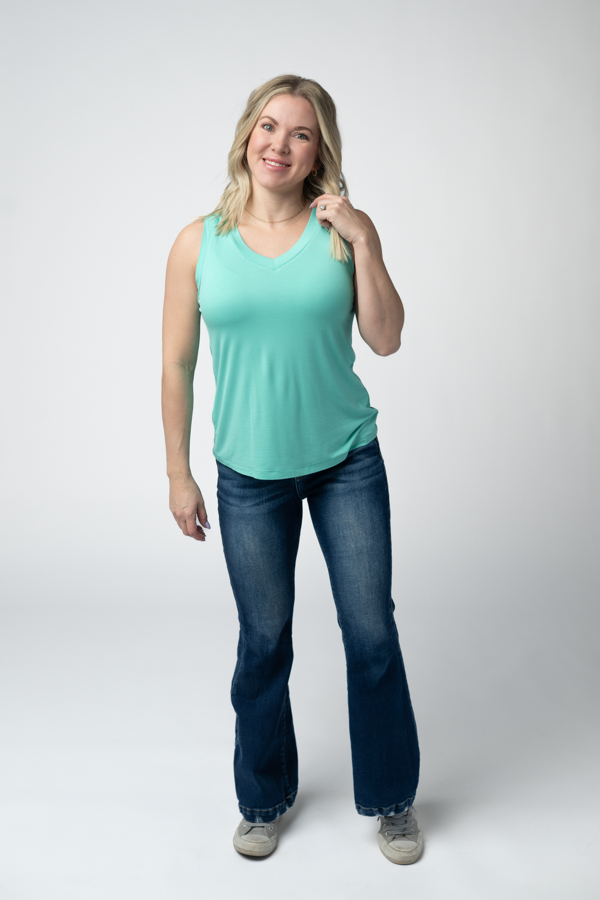 Noelle Tank - Turquoise-tank-Villari Chic, women's online fashion boutique in Severna, Maryland