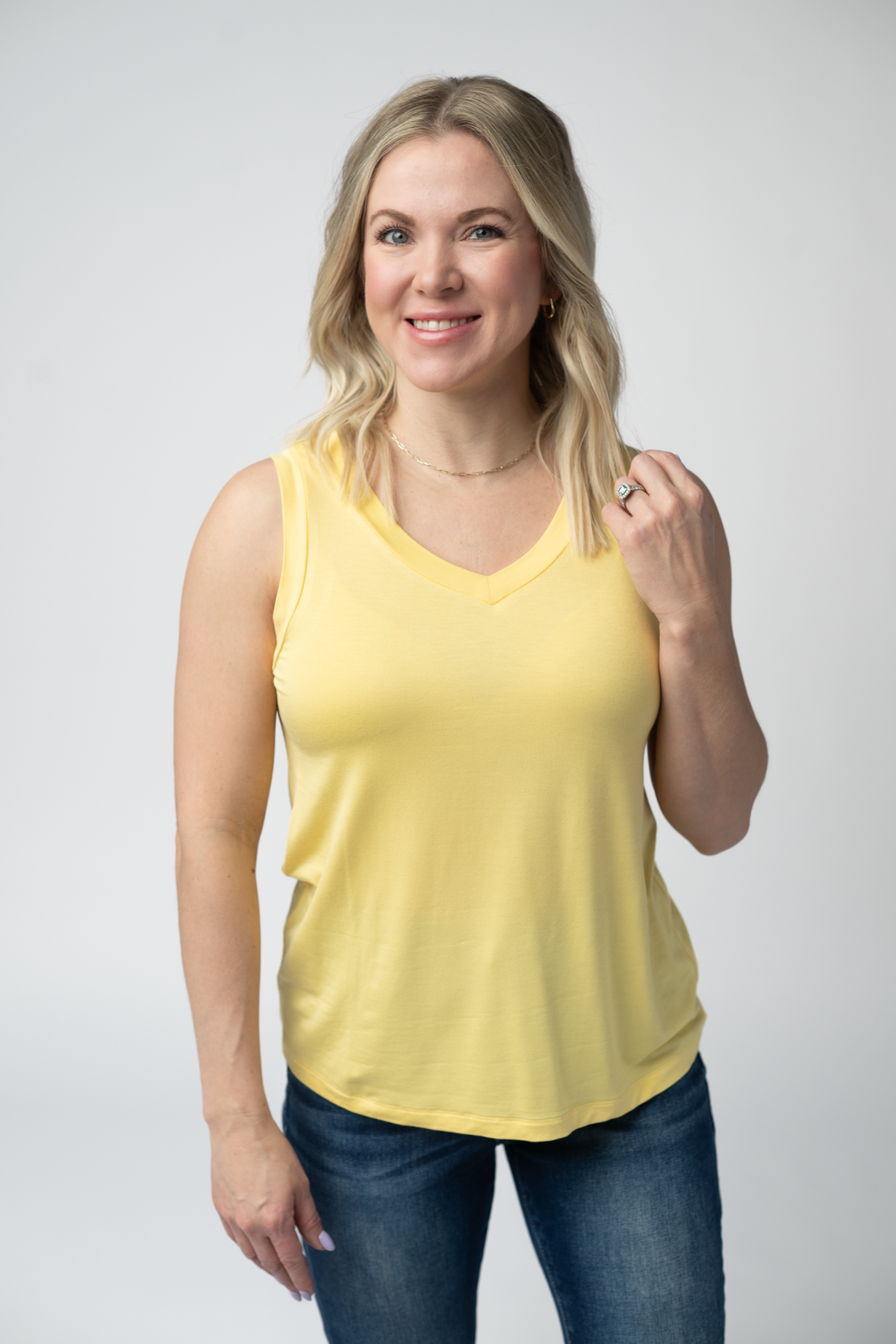 Noelle Tank - Lemon-tank-Villari Chic, women's online fashion boutique in Severna, Maryland