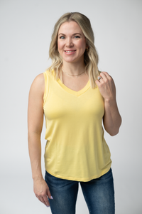 Noelle Tank - Lemon-tank-Villari Chic, women's online fashion boutique in Severna, Maryland