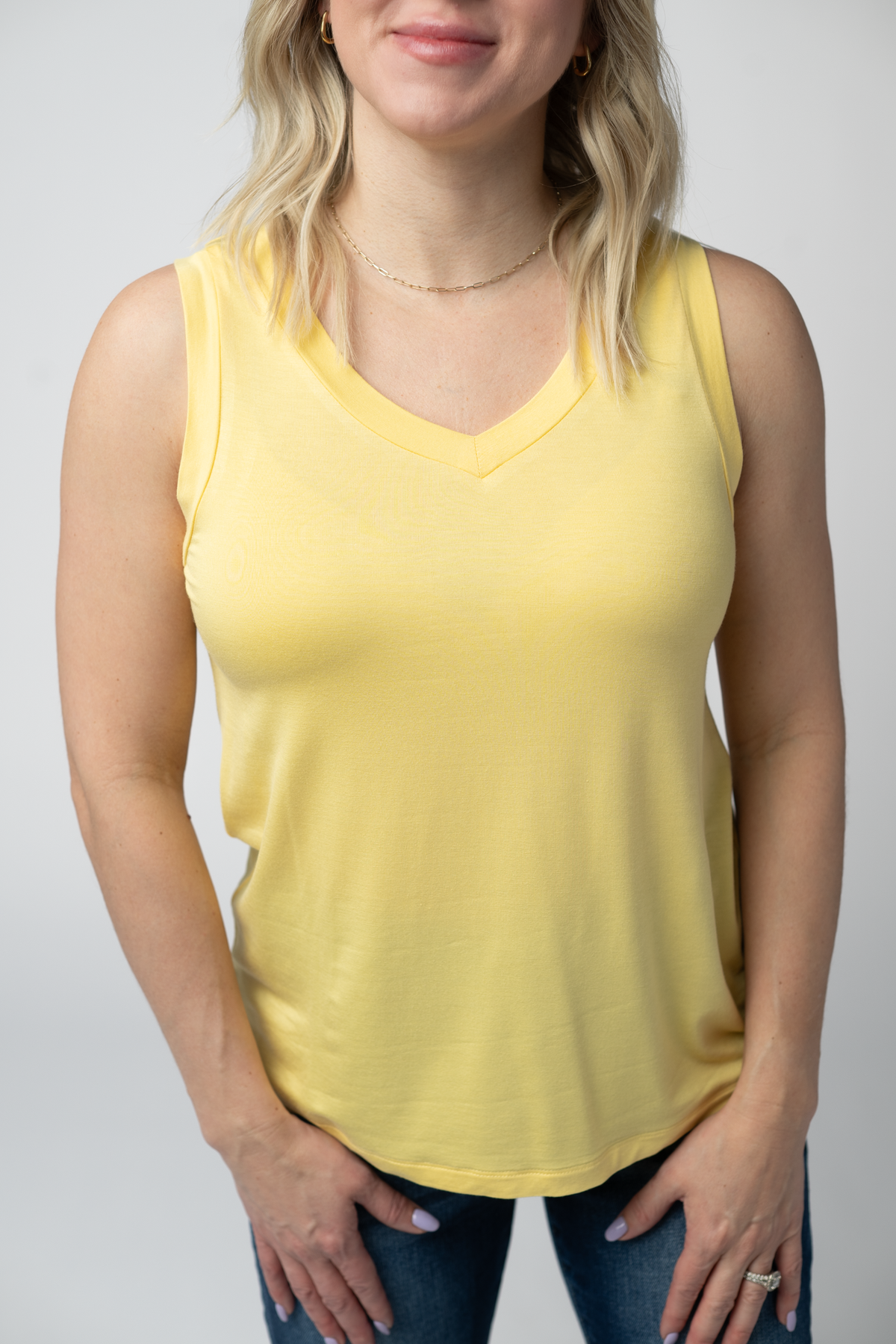 Noelle Tank - Lemon-tank-Villari Chic, women's online fashion boutique in Severna, Maryland