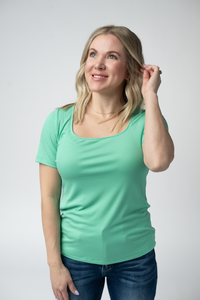 Short Sleeve Alyssa Top - Aquamarine-Tops-Villari Chic, women's online fashion boutique in Severna, Maryland