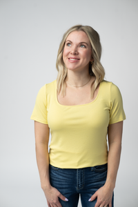 Short Sleeve Alyssa Top - Yellow-Tops-Villari Chic, women's online fashion boutique in Severna, Maryland