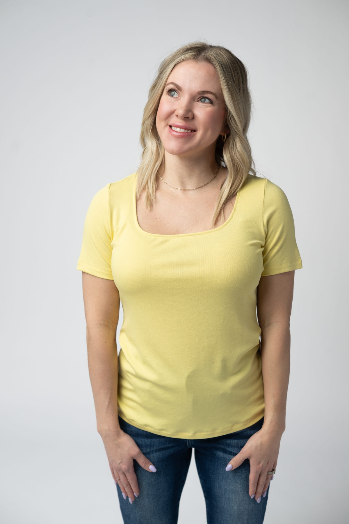 Short Sleeve Alyssa Top - Yellow-Tops-Villari Chic, women's online fashion boutique in Severna, Maryland