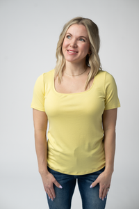 Short Sleeve Alyssa Top - Yellow-Tops-Villari Chic, women's online fashion boutique in Severna, Maryland