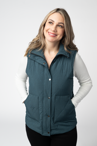 Remy Zip Up Vest - Teal-Vest-Villari Chic, women's online fashion boutique in Severna, Maryland