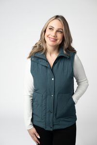 Remy Zip Up Vest - Teal-Vest-Villari Chic, women's online fashion boutique in Severna, Maryland