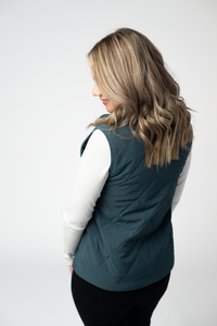 Remy Zip Up Vest - Teal-Vest-Villari Chic, women's online fashion boutique in Severna, Maryland