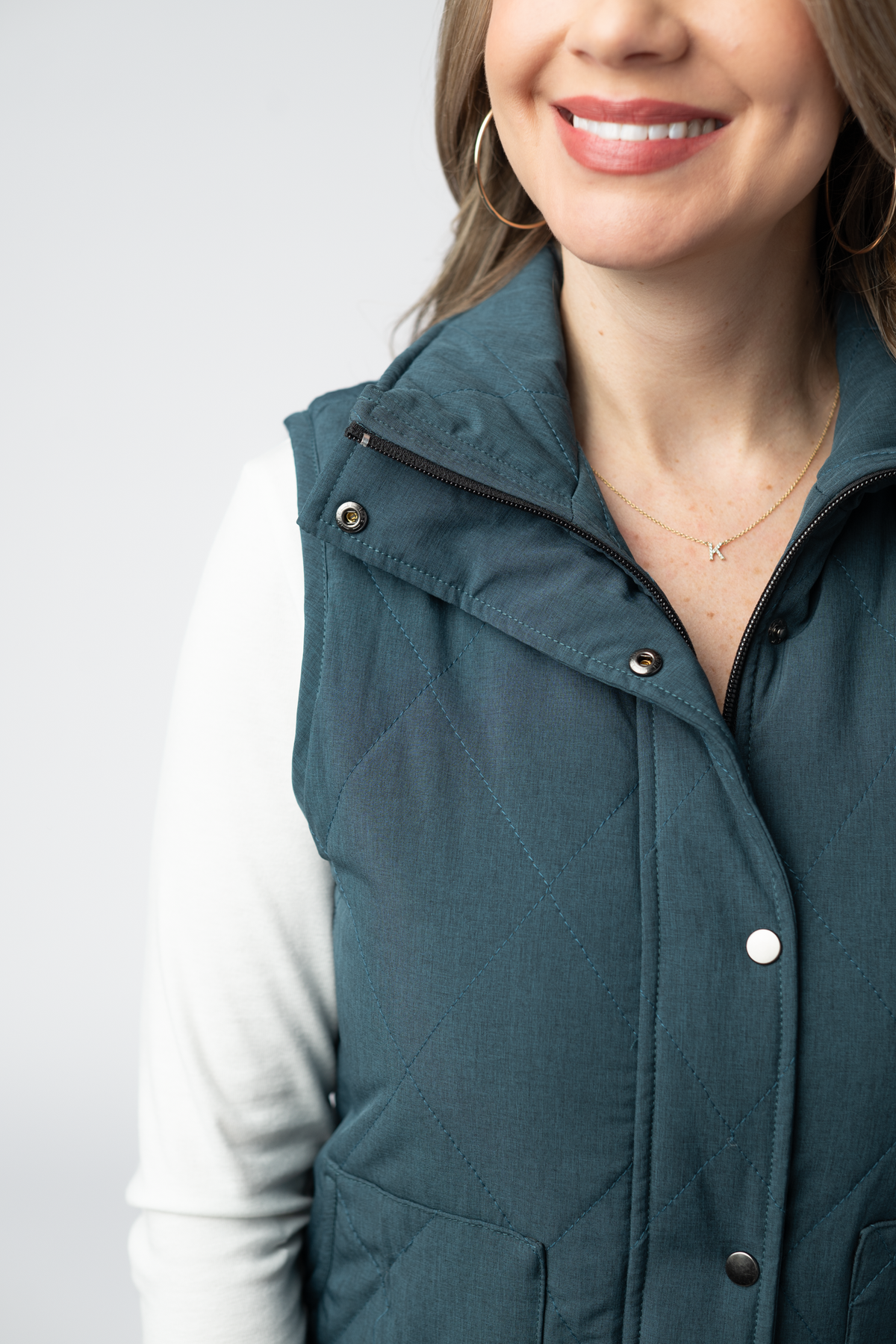 Remy Zip Up Vest - Teal-Vest-Villari Chic, women's online fashion boutique in Severna, Maryland