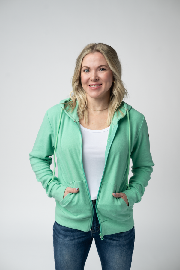 Fullzip Hoodie - Aquamarine-hoodie-Villari Chic, women's online fashion boutique in Severna, Maryland