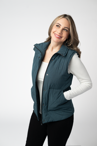 Remy Zip Up Vest - Teal-Vest-Villari Chic, women's online fashion boutique in Severna, Maryland