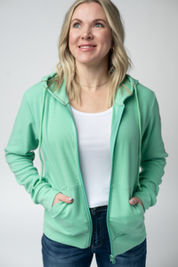 Fullzip Hoodie - Aquamarine-hoodie-Villari Chic, women's online fashion boutique in Severna, Maryland