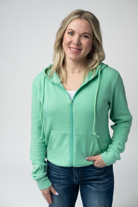 Fullzip Hoodie - Aquamarine-hoodie-Villari Chic, women's online fashion boutique in Severna, Maryland