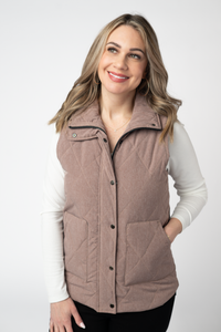 Remy Zip Up Vest - Chestnut-Vest-Villari Chic, women's online fashion boutique in Severna, Maryland