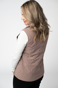 Remy Zip Up Vest - Chestnut-Vest-Villari Chic, women's online fashion boutique in Severna, Maryland