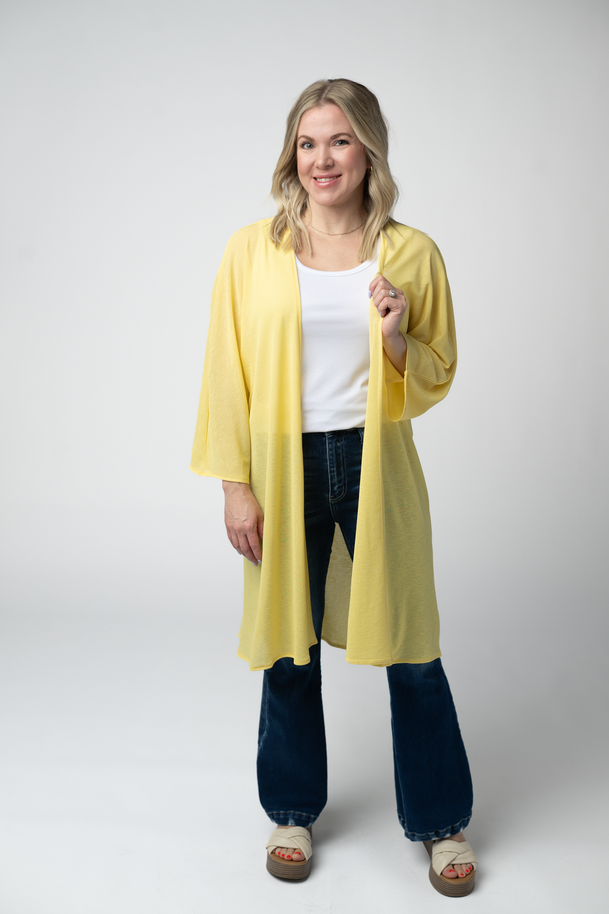 Ellie Cover-Up Kimono - Lemon-Cardigan-Villari Chic, women's online fashion boutique in Severna, Maryland
