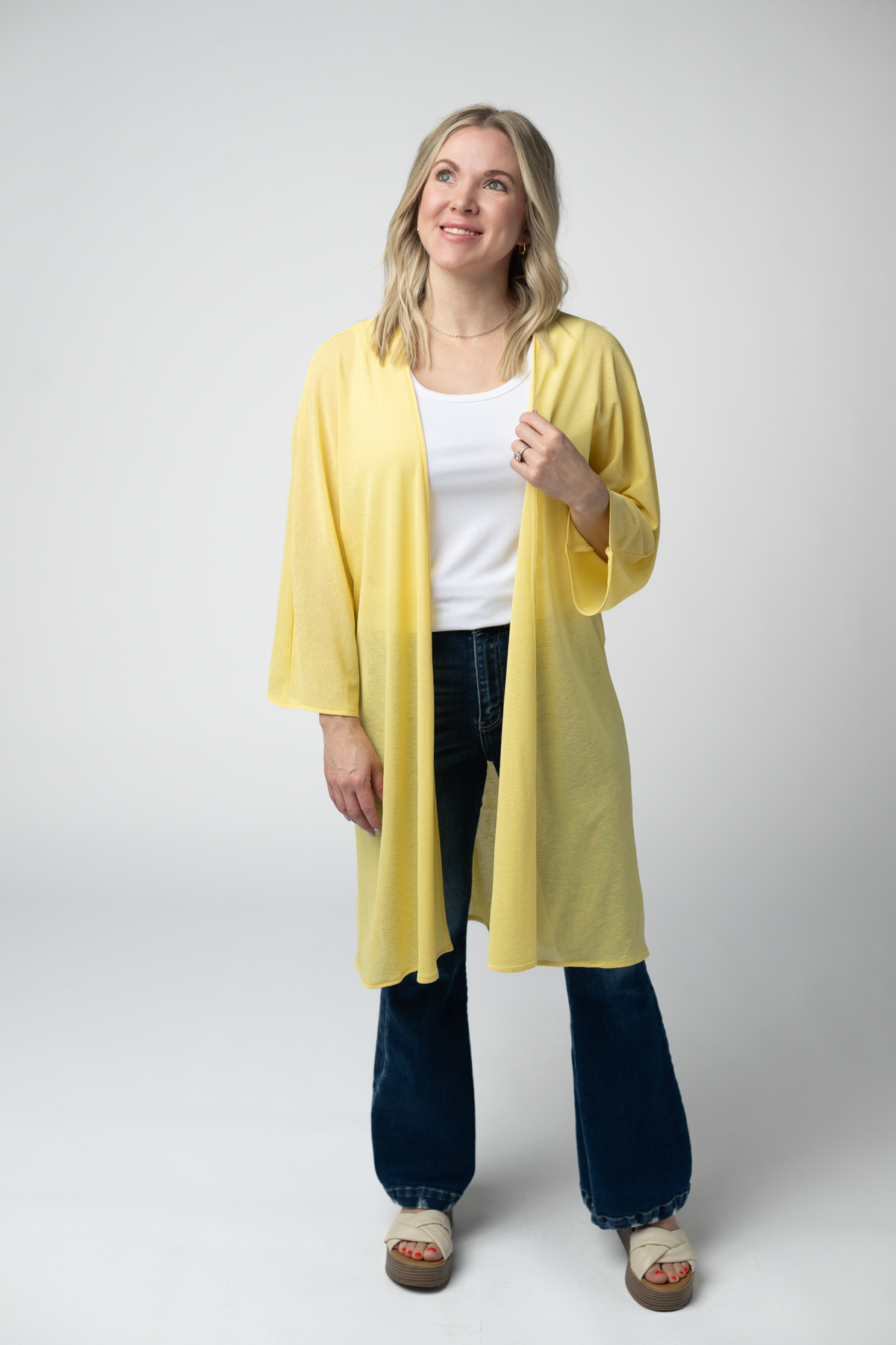 Ellie Cover-Up Kimono - Lemon-Cardigan-Villari Chic, women's online fashion boutique in Severna, Maryland