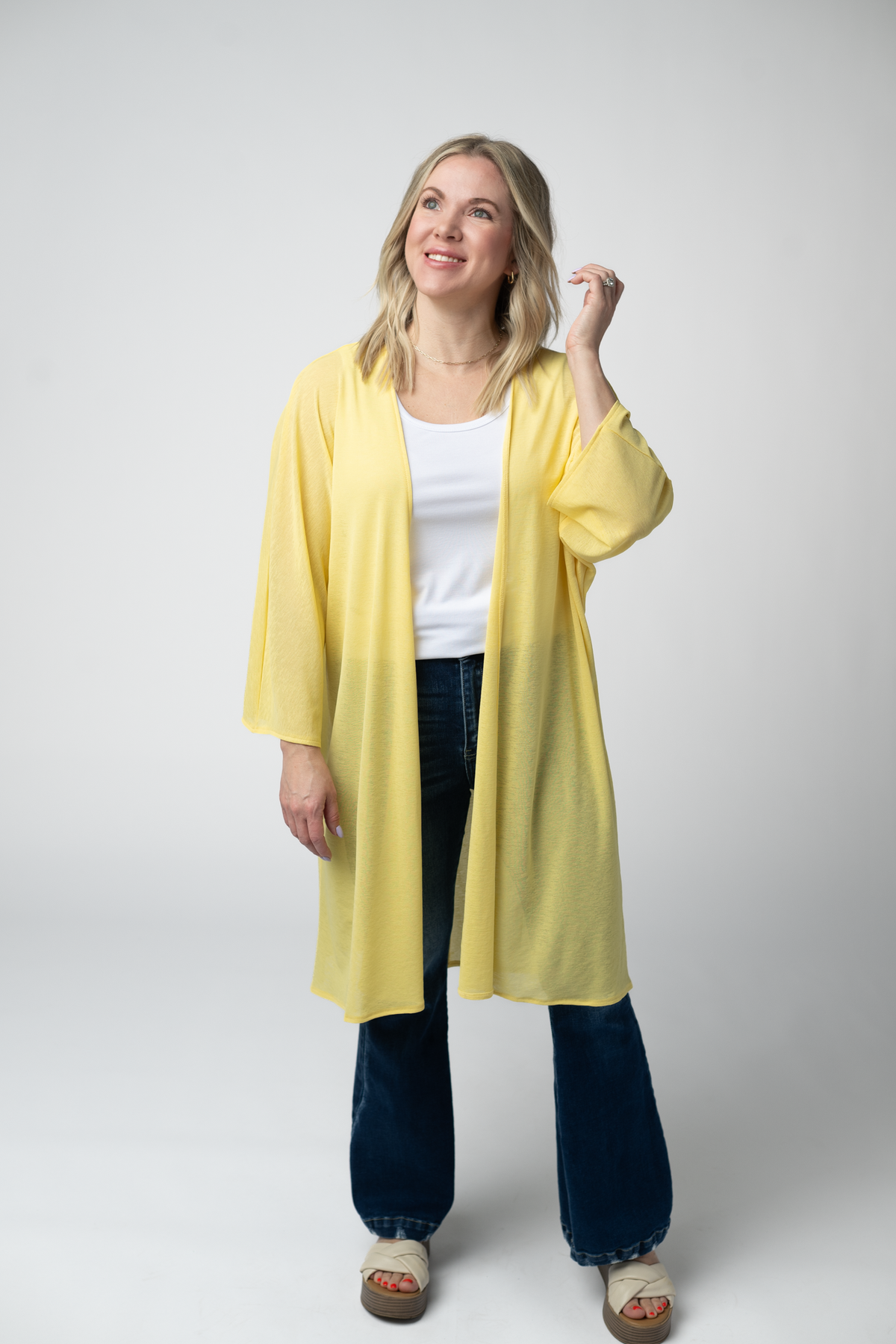 Ellie Cover-Up Kimono - Lemon-Cardigan-Villari Chic, women's online fashion boutique in Severna, Maryland