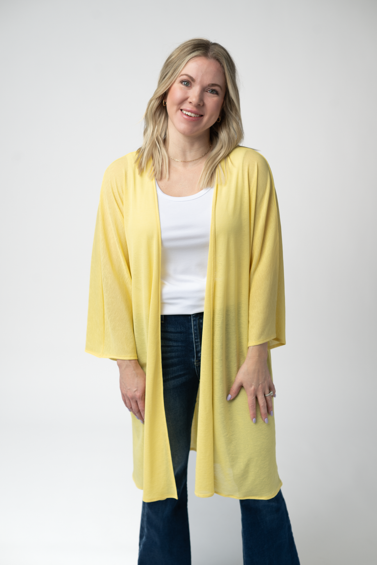 Ellie Cover-Up Kimono - Lemon-Cardigan-Villari Chic, women's online fashion boutique in Severna, Maryland