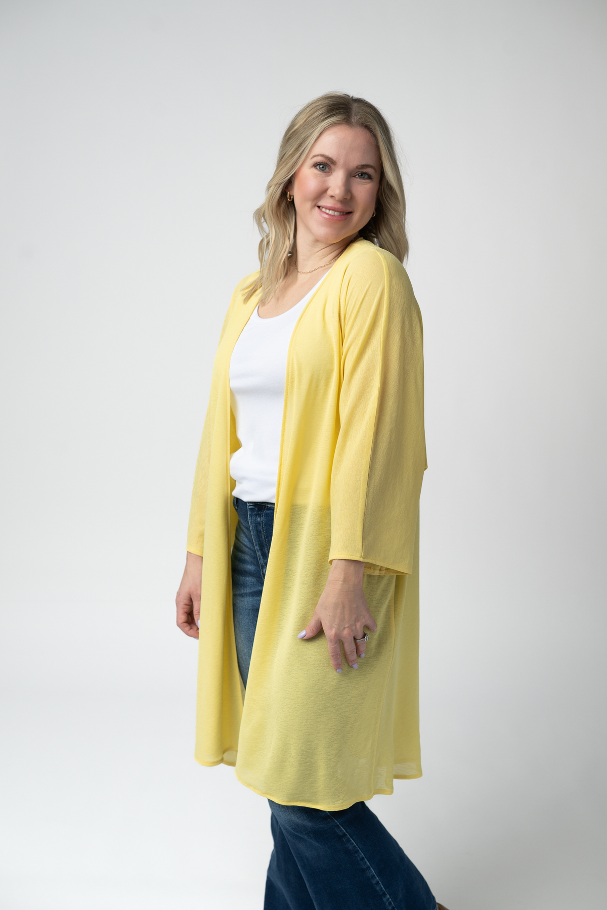 Ellie Cover-Up Kimono - Lemon-Cardigan-Villari Chic, women's online fashion boutique in Severna, Maryland