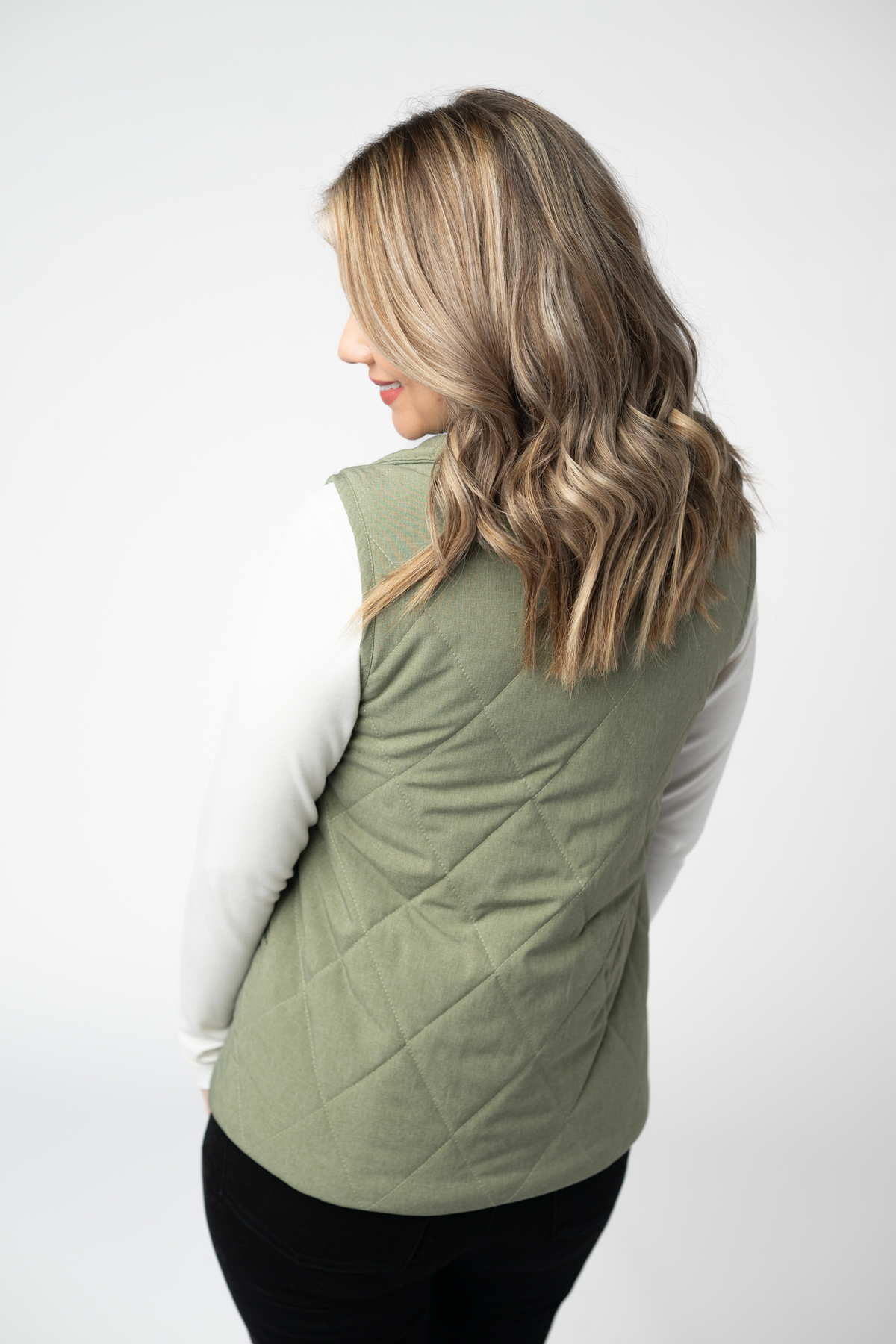 Remy Zip Up Vest - Dark Sage-Vest-Villari Chic, women's online fashion boutique in Severna, Maryland