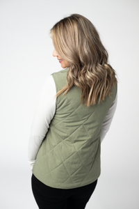 Remy Zip Up Vest - Dark Sage-Vest-Villari Chic, women's online fashion boutique in Severna, Maryland