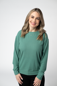 Corrine Ribbed Pullover Top - Fern-Pullover-Villari Chic, women's online fashion boutique in Severna, Maryland