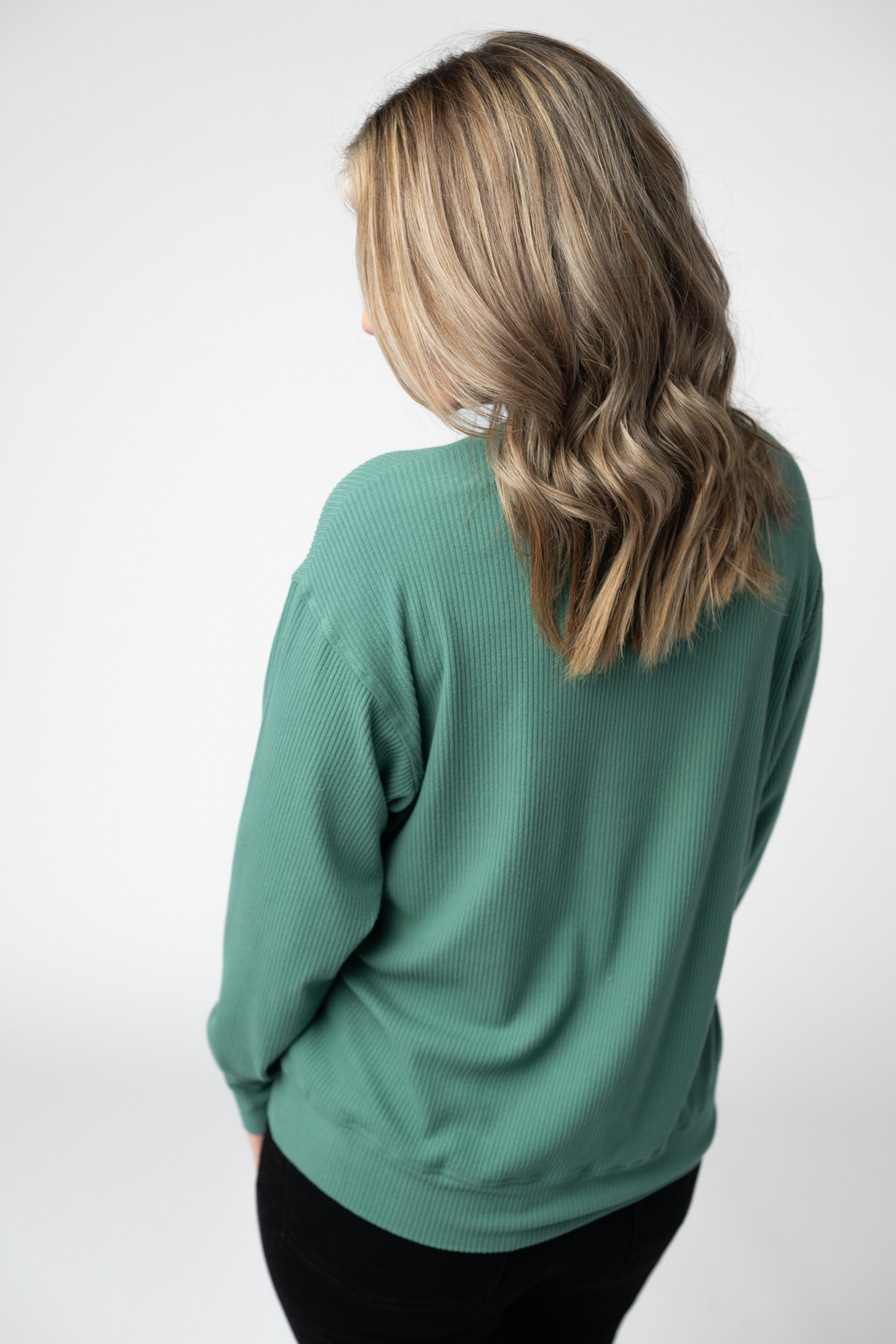 Corrine Ribbed Pullover Top - Fern-Pullover-Villari Chic, women's online fashion boutique in Severna, Maryland
