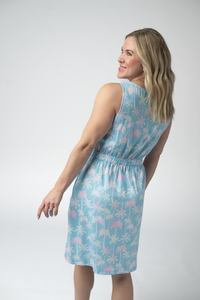Beverly Button Dress - Aqua Palm-dress-Villari Chic, women's online fashion boutique in Severna, Maryland