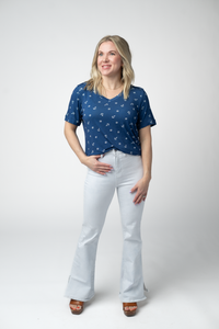 Sophie Top - Nautical Navy-Shirts-Villari Chic, women's online fashion boutique in Severna, Maryland