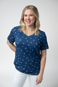 Sophie Top - Nautical Navy-Shirts-Villari Chic, women's online fashion boutique in Severna, Maryland
