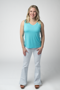Noelle Tank - Aqua-tank-Villari Chic, women's online fashion boutique in Severna, Maryland