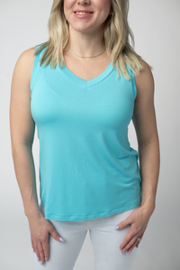 Noelle Tank - Aqua-tank-Villari Chic, women's online fashion boutique in Severna, Maryland
