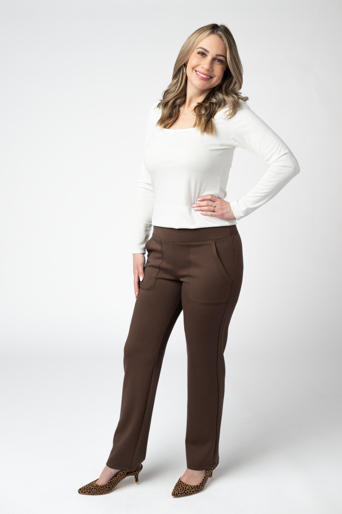 Luxe Ankle Bottoms- Brown-bottoms-Villari Chic, women's online fashion boutique in Severna, Maryland