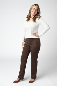 Luxe Ankle Bottoms- Brown-bottoms-Villari Chic, women's online fashion boutique in Severna, Maryland