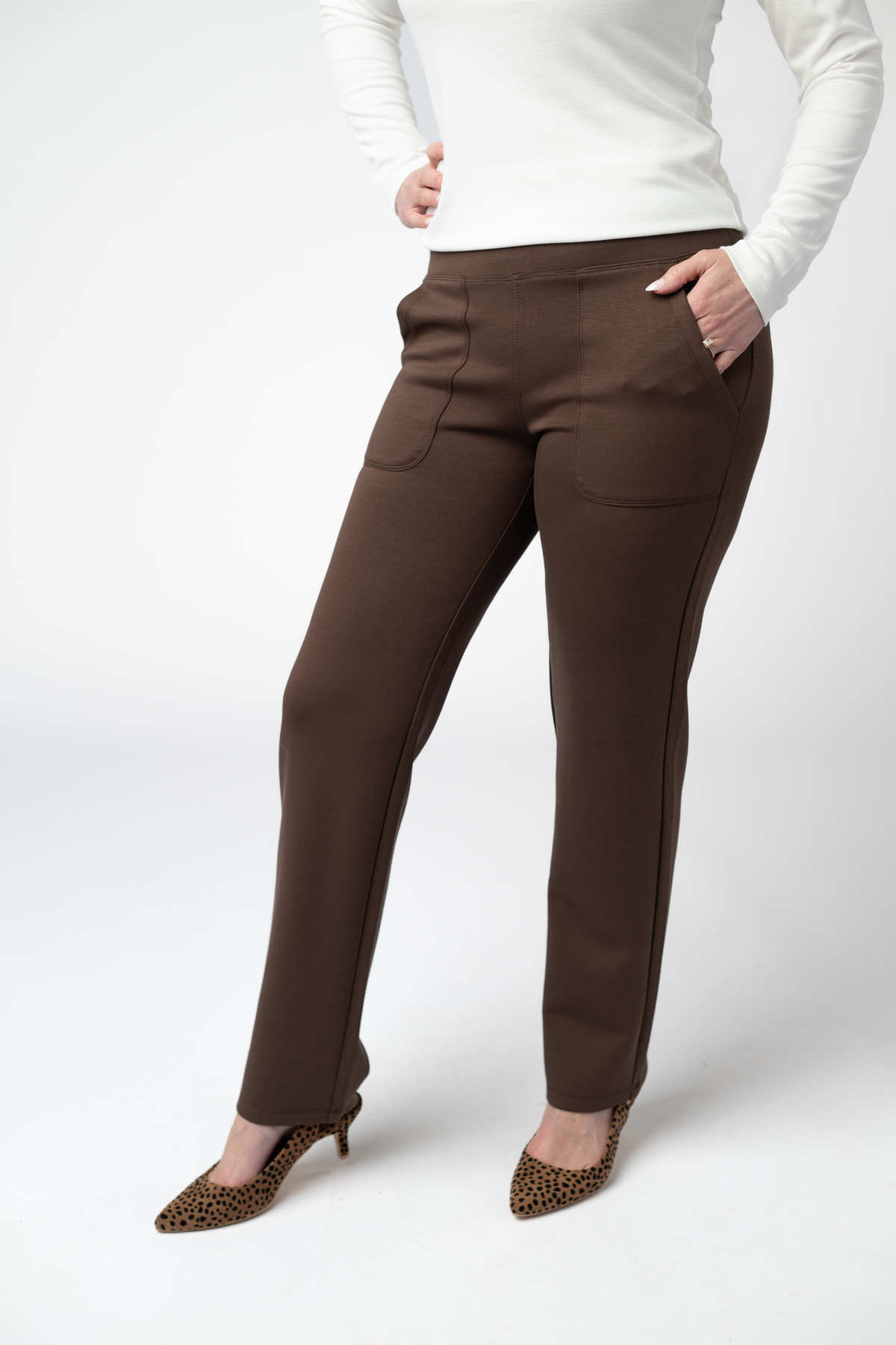 Luxe Ankle Bottoms- Brown-bottoms-Villari Chic, women's online fashion boutique in Severna, Maryland