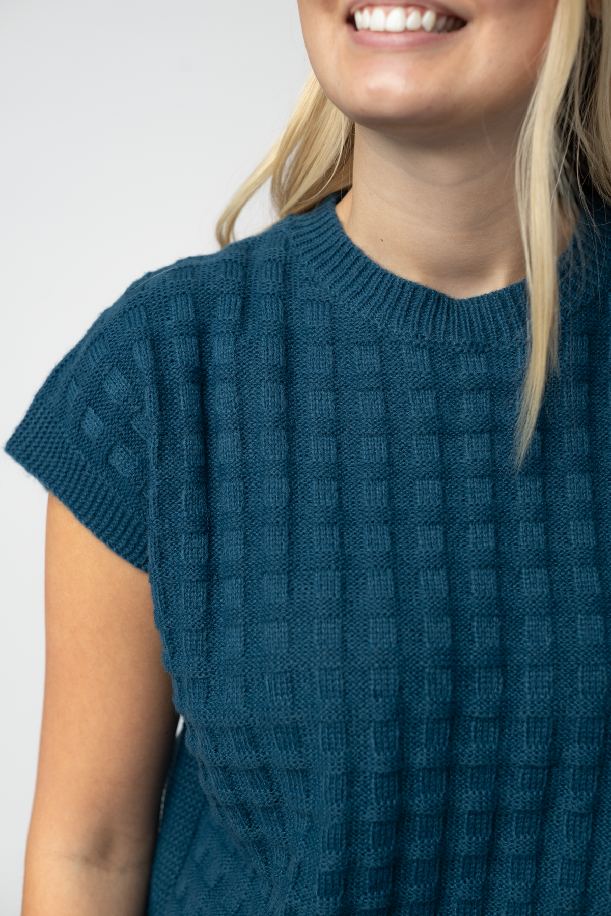 Kelly Knitted Top - Teal-Tops-Villari Chic, women's online fashion boutique in Severna, Maryland