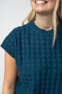 Kelly Knitted Top - Teal-Tops-Villari Chic, women's online fashion boutique in Severna, Maryland