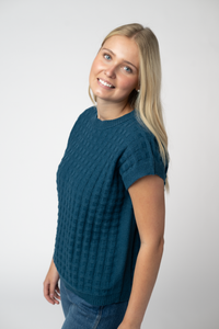 Kelly Knitted Top - Teal-Tops-Villari Chic, women's online fashion boutique in Severna, Maryland