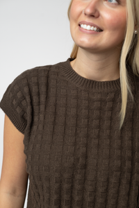 Kelly Knitted Top - Brown-Tops-Villari Chic, women's online fashion boutique in Severna, Maryland