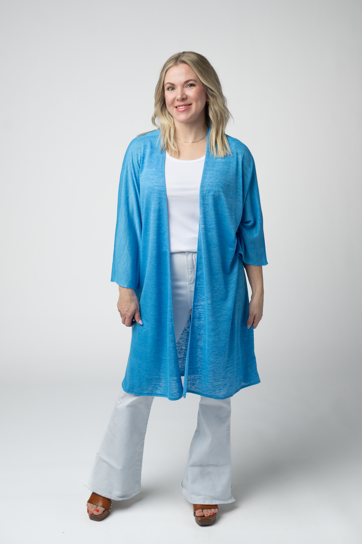 Ellie Cover-Up Kimono - Light Blue-Cardigan-Villari Chic, women's online fashion boutique in Severna, Maryland