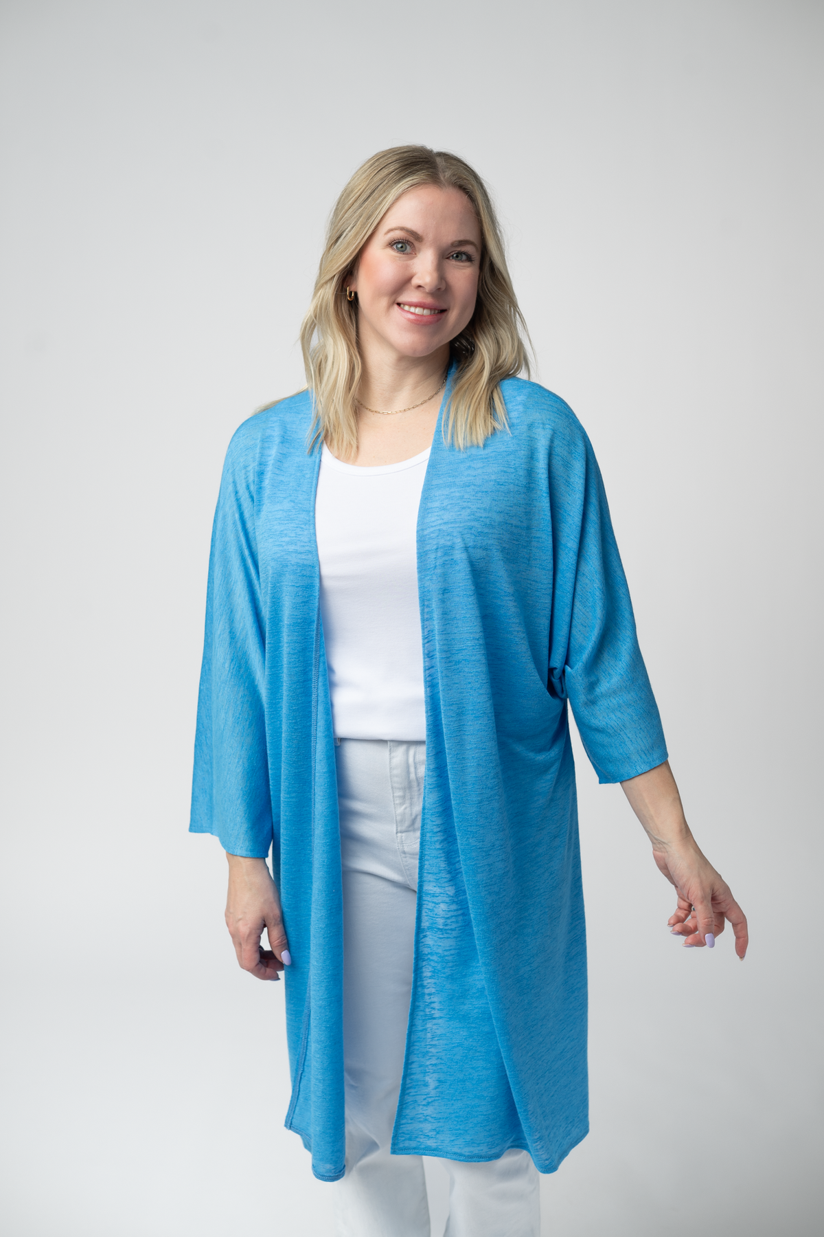 Ellie Cover-Up Kimono - Light Blue-Cardigan-Villari Chic, women's online fashion boutique in Severna, Maryland
