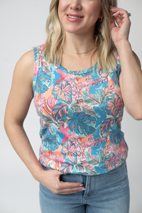 Ava Tank - Tropical Palm-tank-Villari Chic, women's online fashion boutique in Severna, Maryland